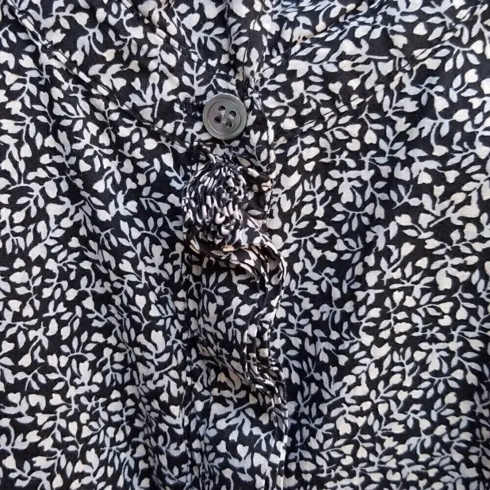 J Crew Black Tan floral The Perfect Shirt size 6